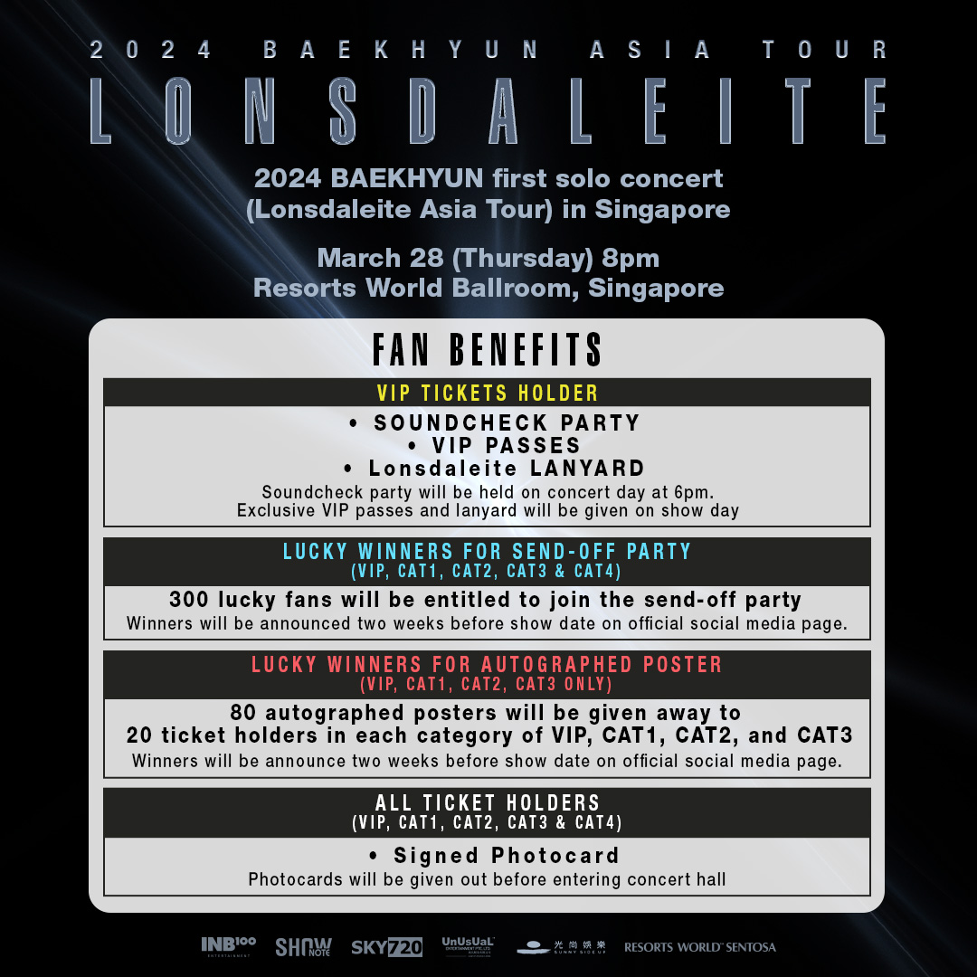 2024 BAEKHYUN Asia Tour Lonsdaleite in Singapore – KBeats Singapore
